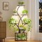 62-Inch Tall Tree-Shaped Indoor Plant Stand with 3-Head Full-Spectrum Grow Lights 8-Tier Corner Display Shelf
